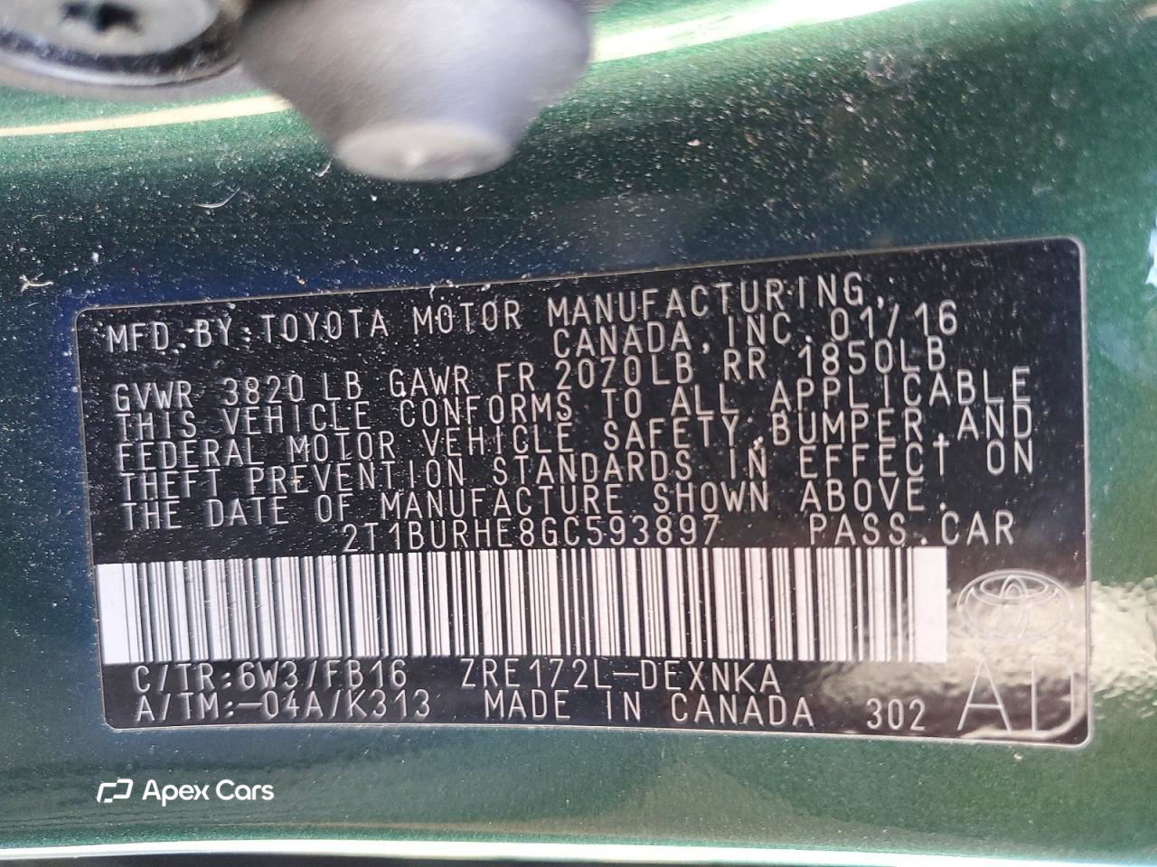 Toyota Corolla 2016