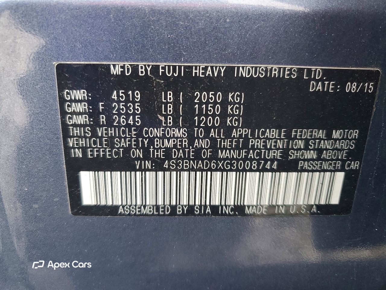 Subaru Legacy 2016