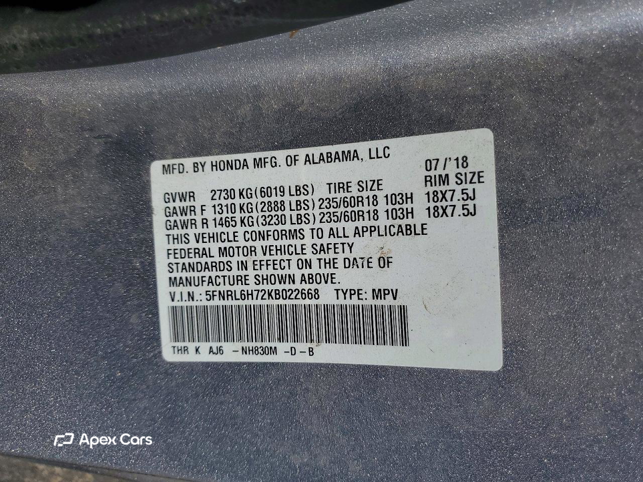 Honda Odyssey 2019