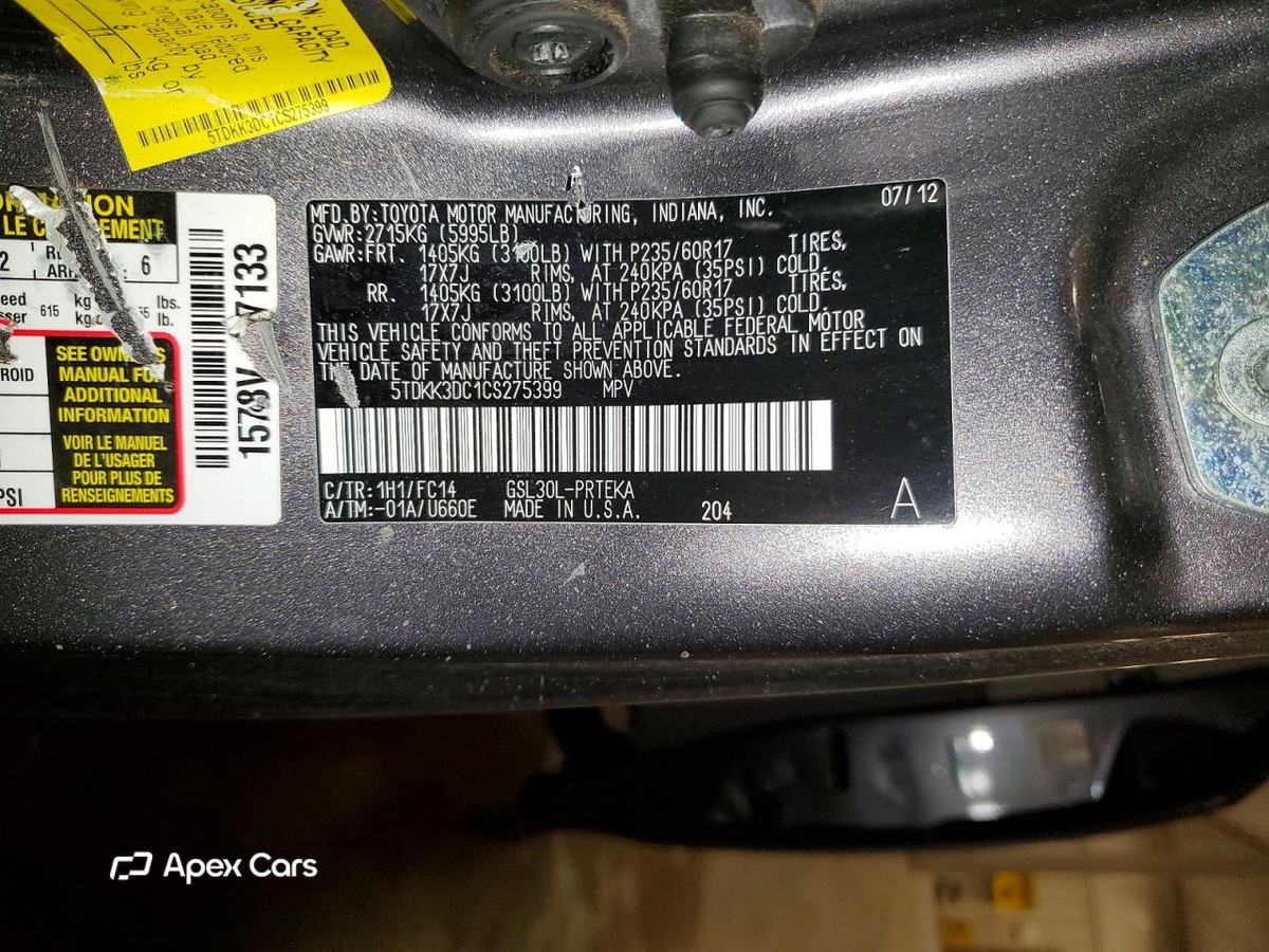 Toyota Sienna 2012