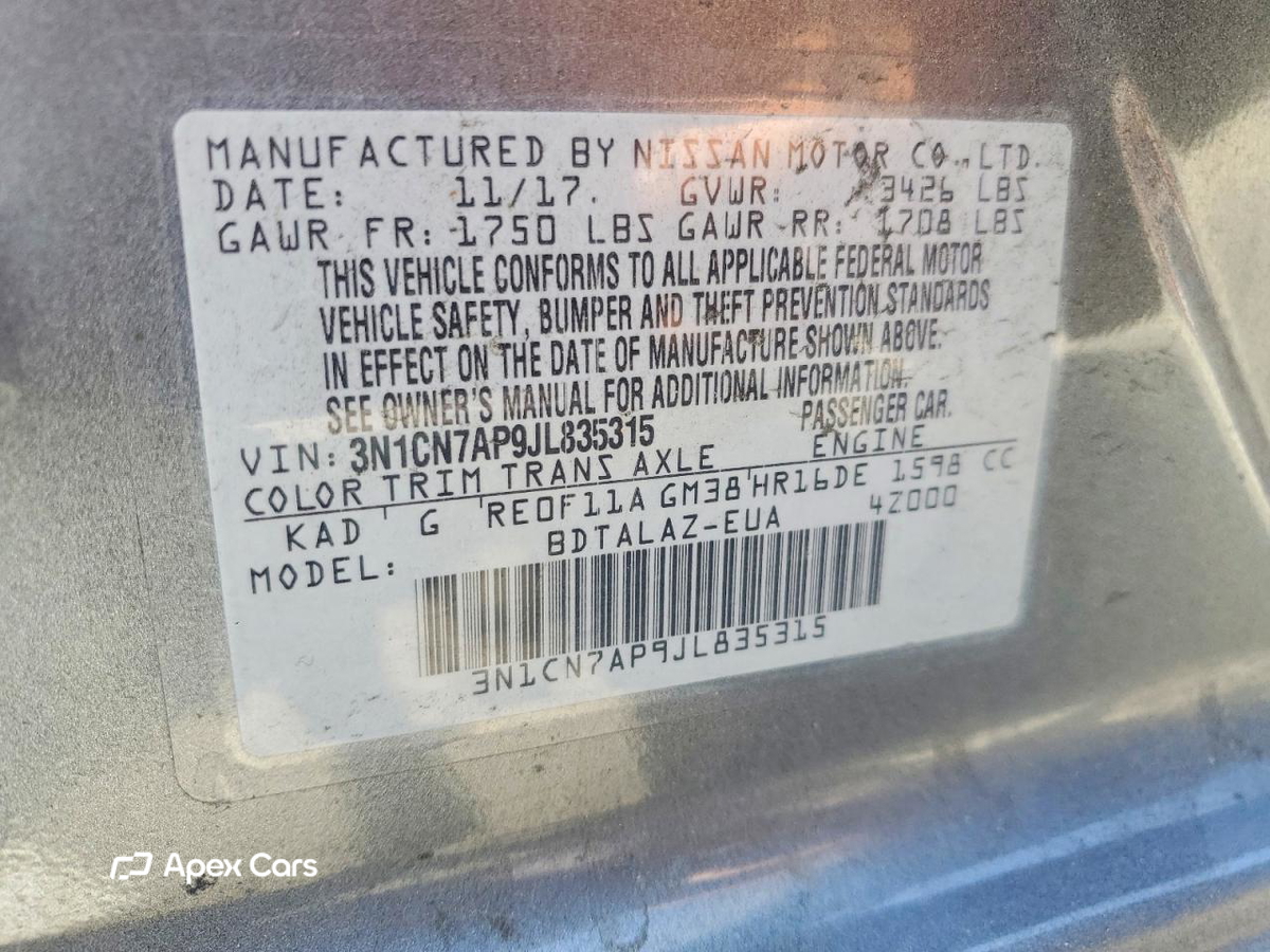 Nissan Versa 2018