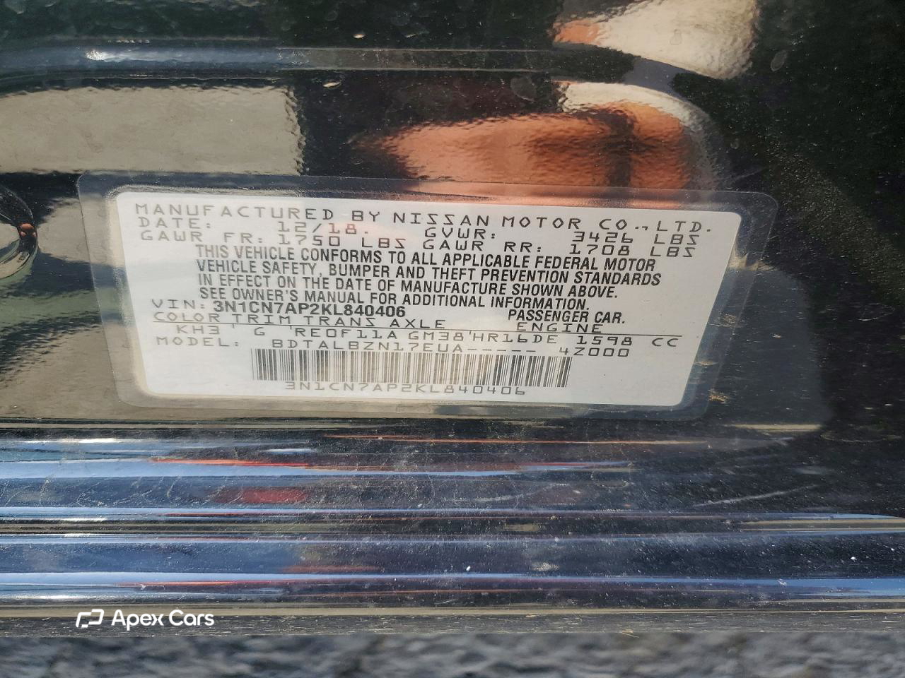 Nissan Versa 2019