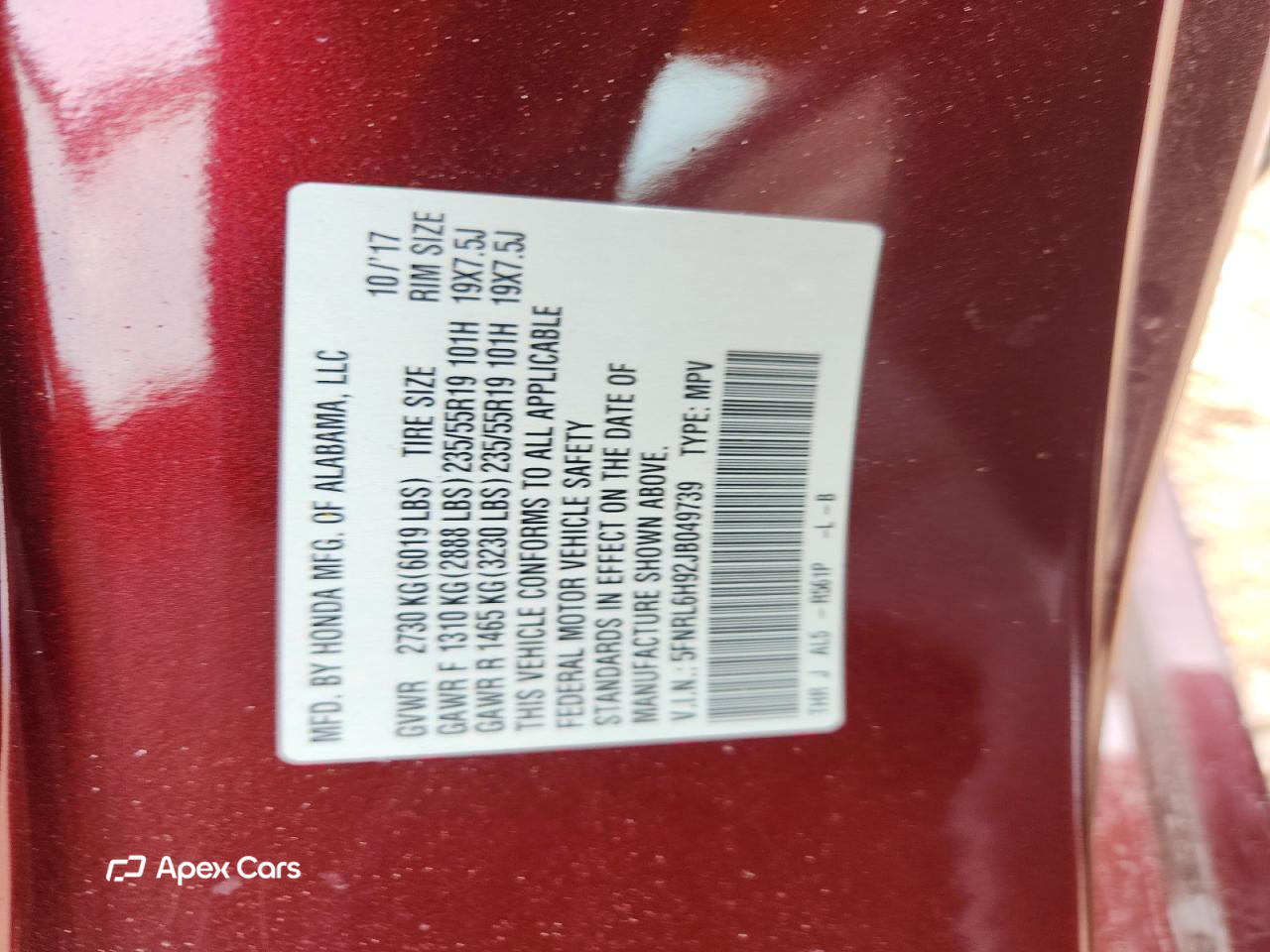 Honda Odyssey 2018