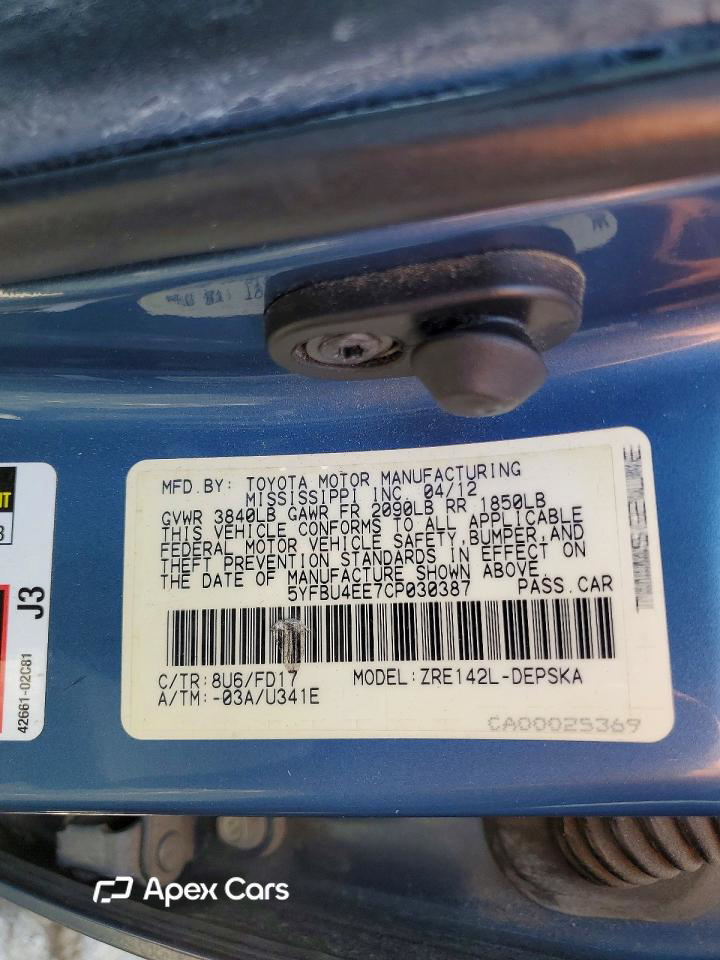 Toyota Corolla 2012