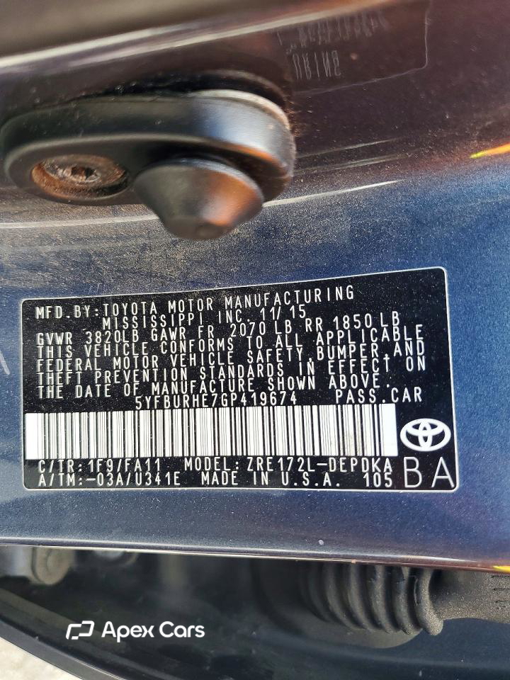Toyota Corolla 2016