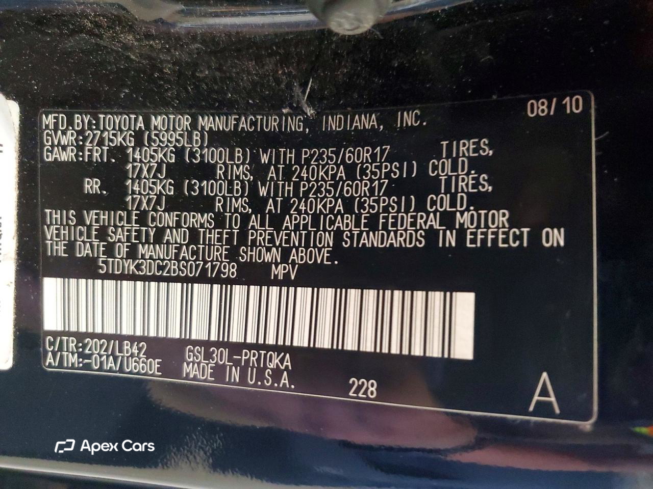 Toyota Sienna 2011