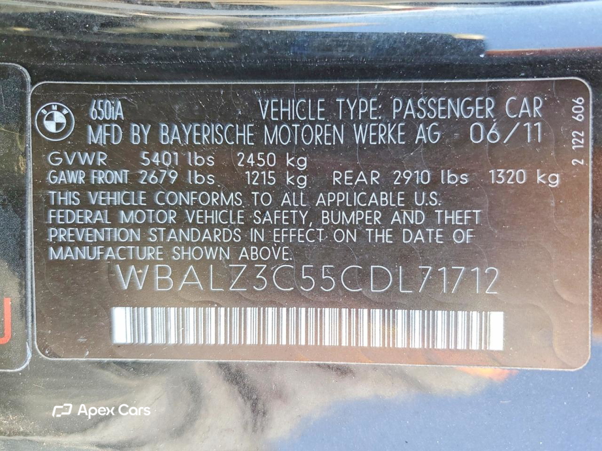 BMW Series 6 2012