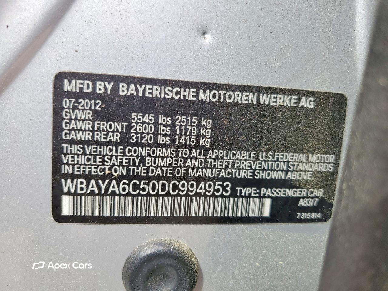 BMW Series 7 2013