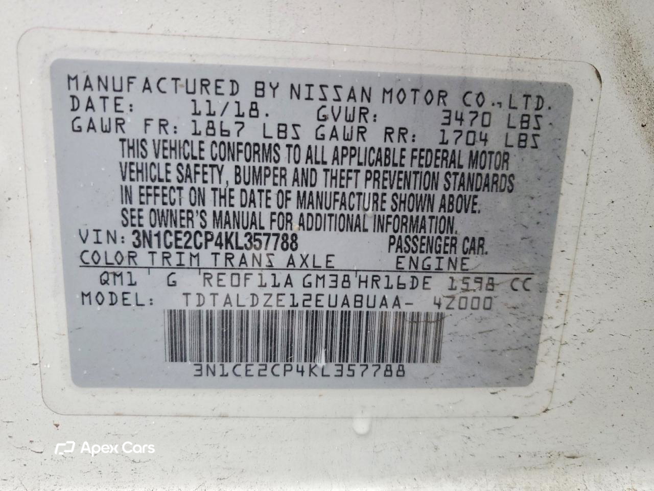 Nissan Versa 2019