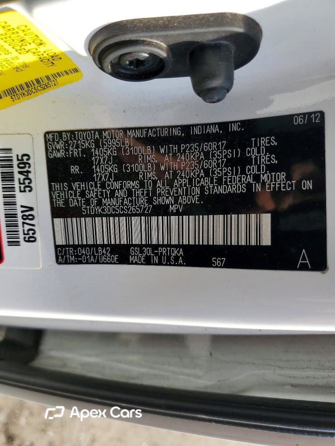 Toyota Sienna 2012