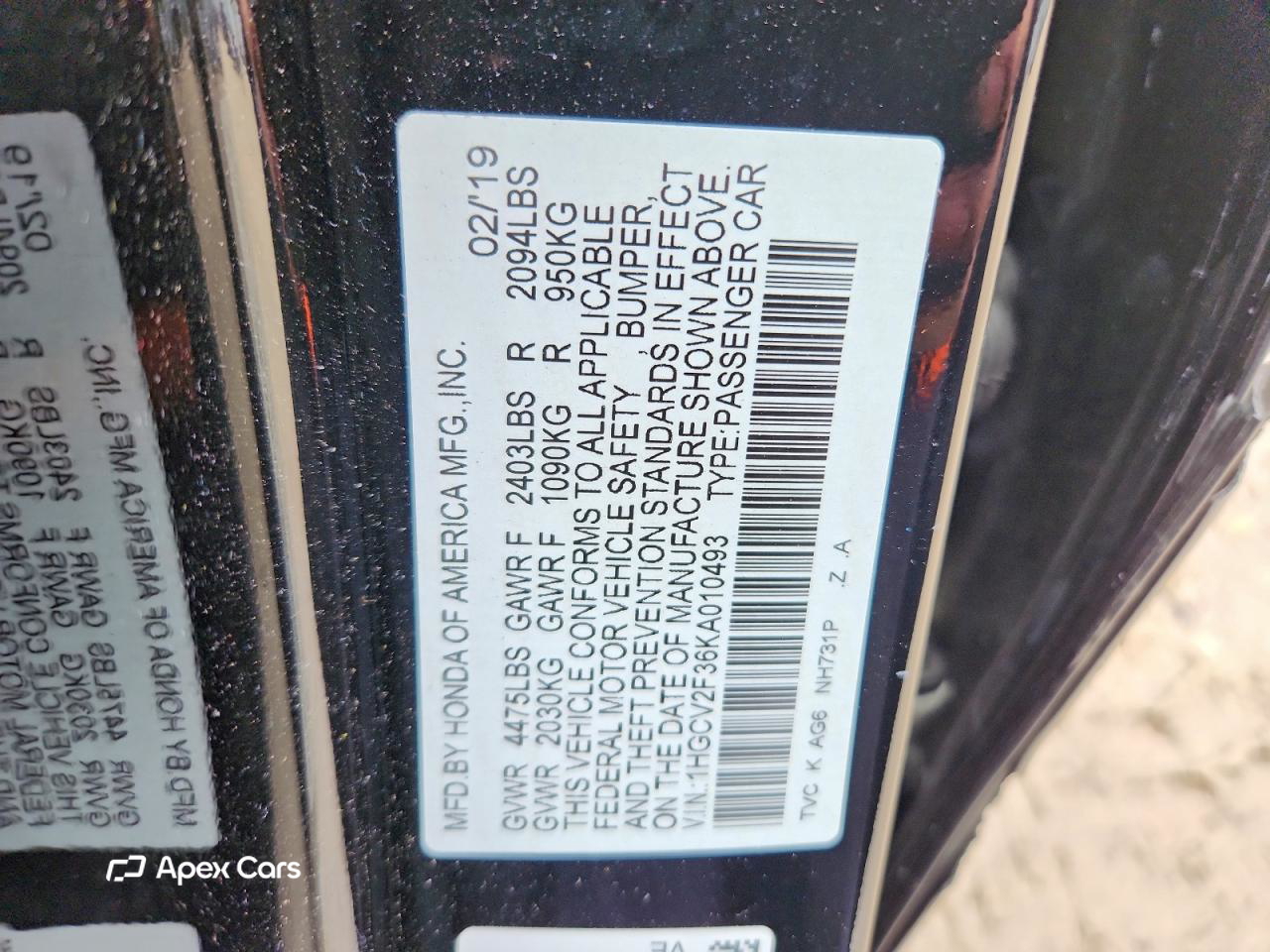 Honda Accord 2019