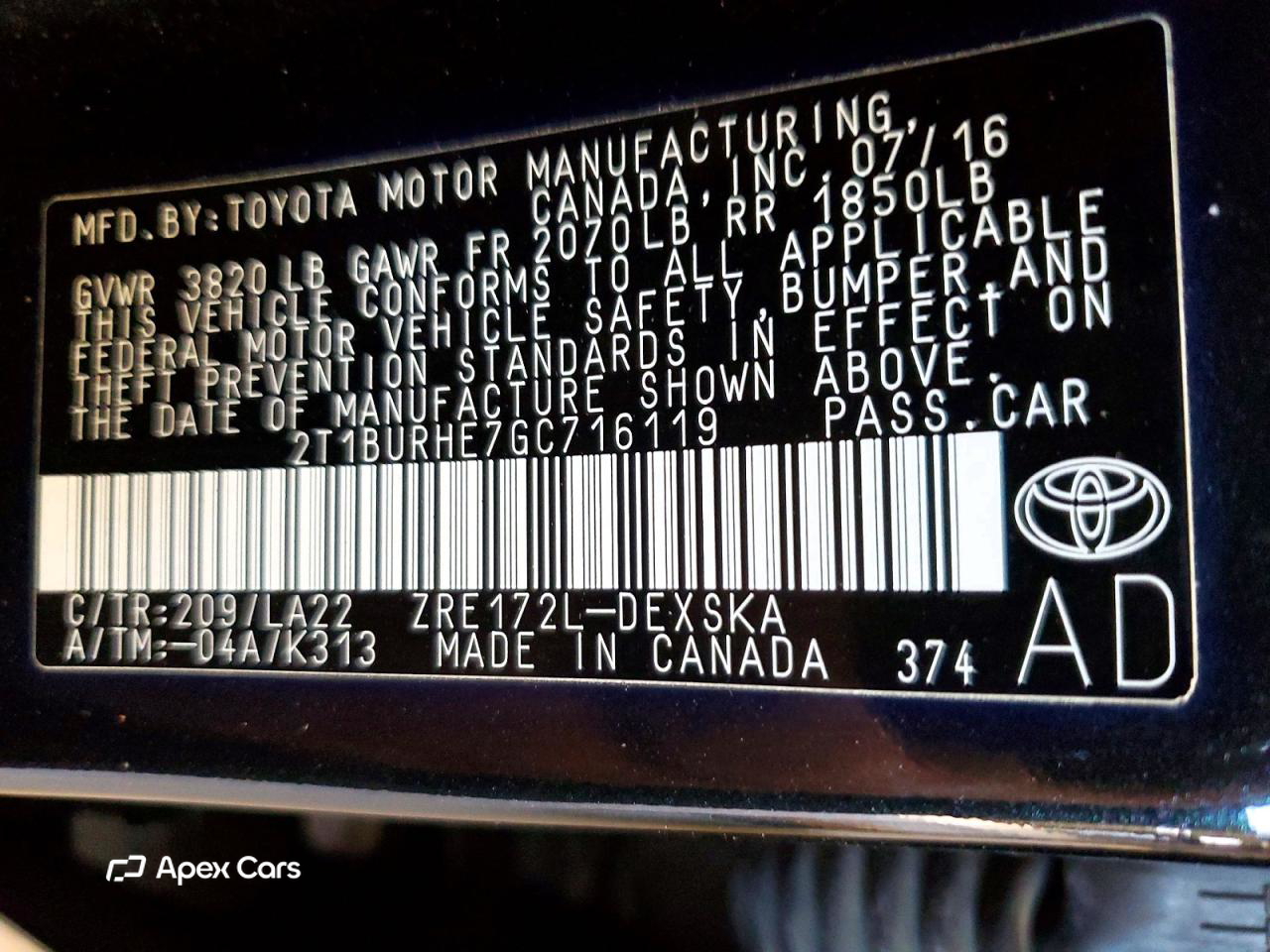 Toyota Corolla 2016