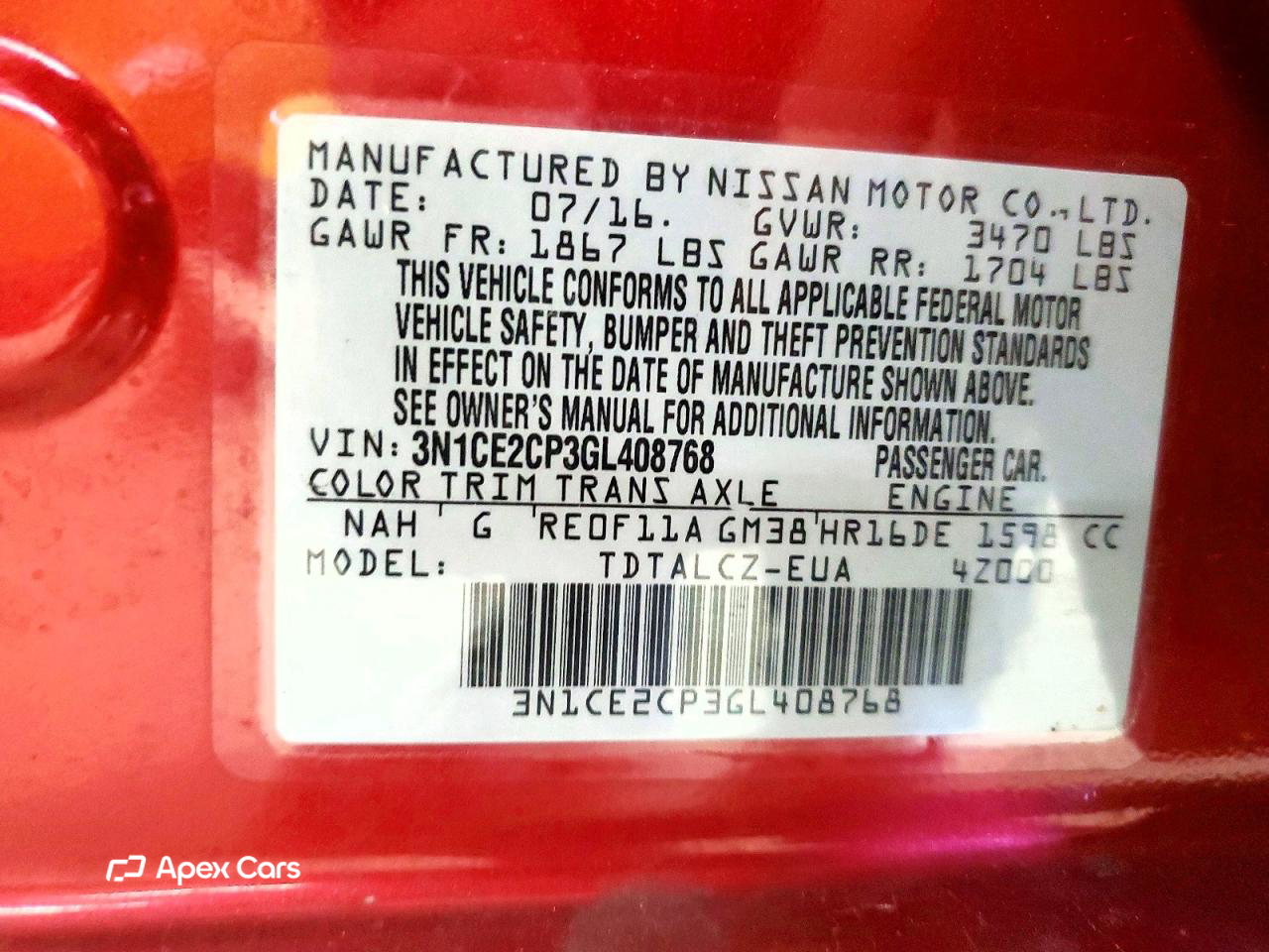 Nissan Versa 2016