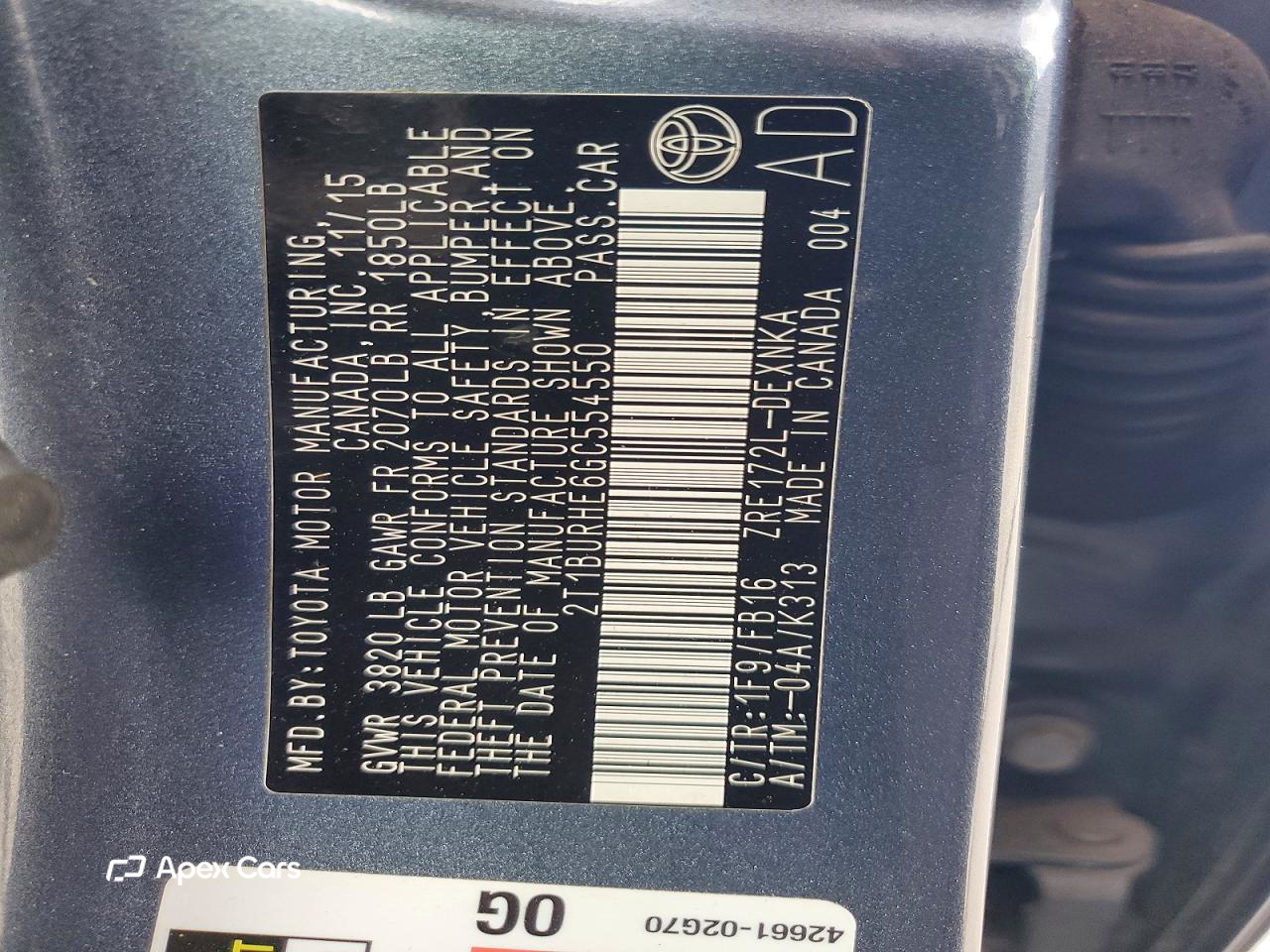Toyota Corolla 2016