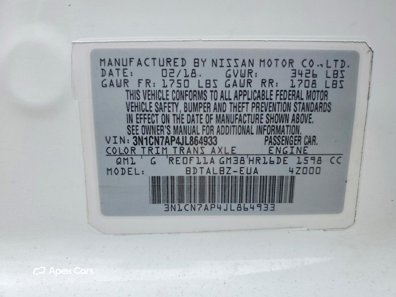 Nissan Versa 2018