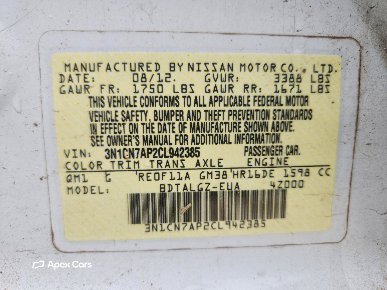 Nissan Versa 2012