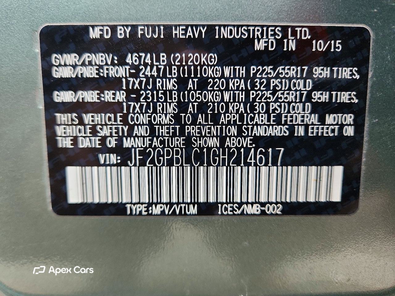 Subaru XV 2016