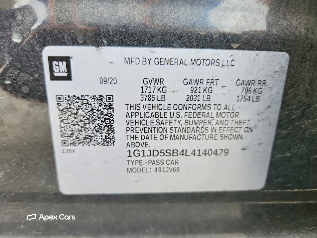 Chevrolet Sonic 2020