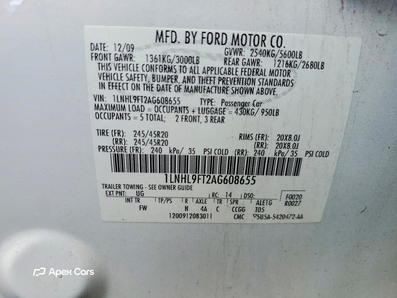 Lincoln MKS 2010
