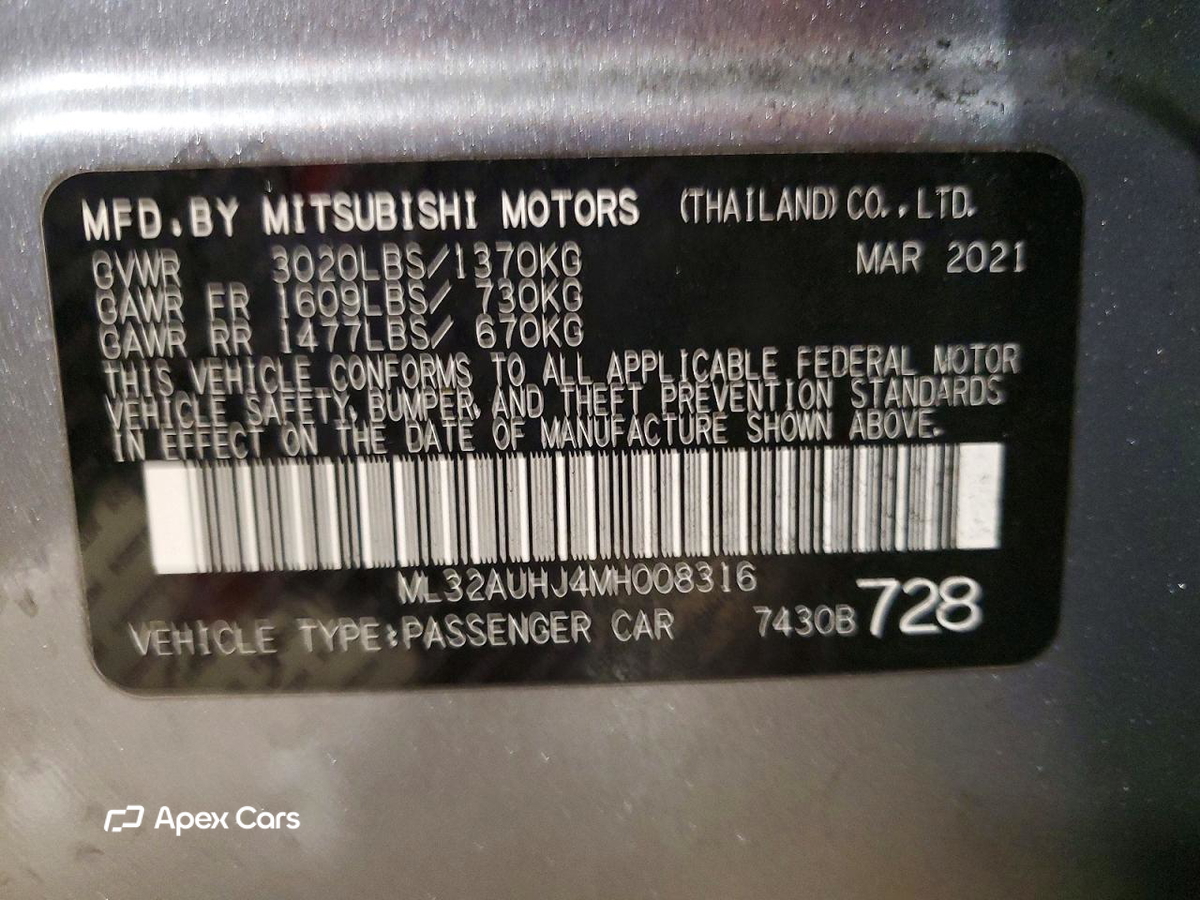 Mitsubishi Mirage 2021