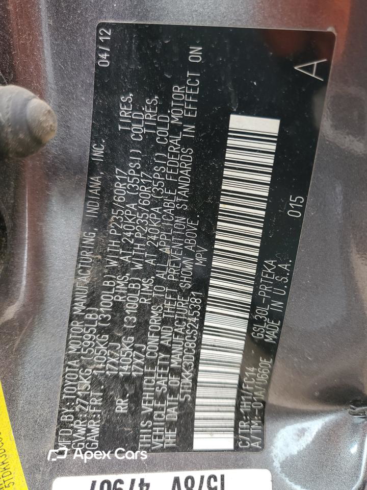 Toyota Sienna 2012