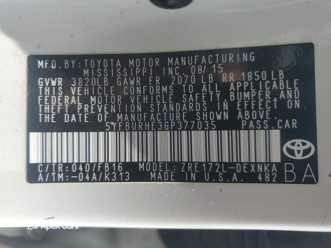 Toyota Corolla 2016