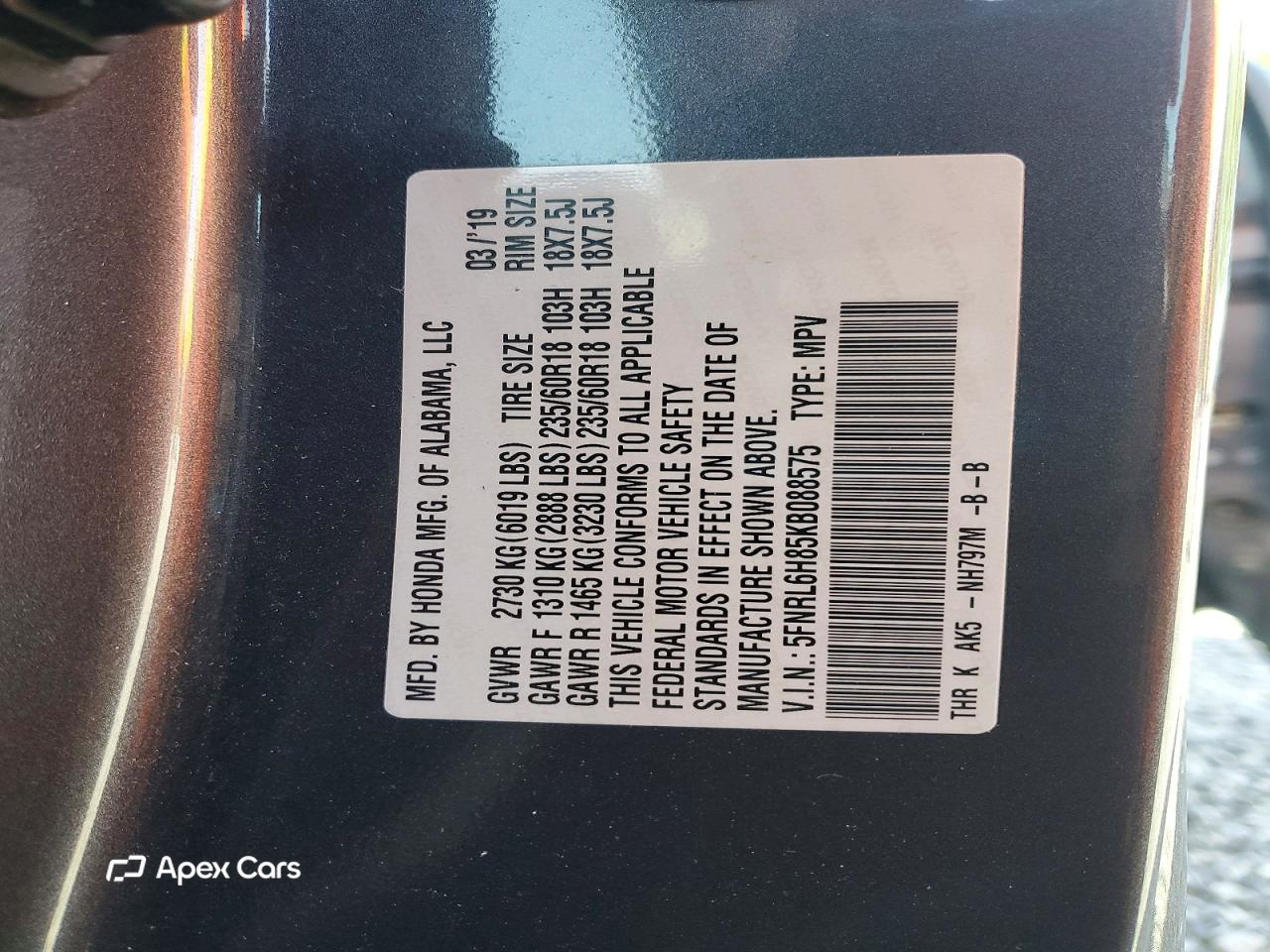 Honda Odyssey 2019