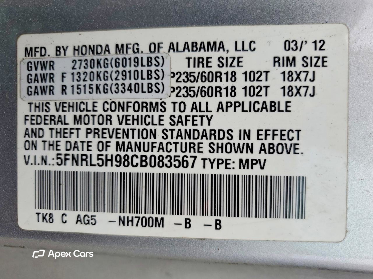 Honda Odyssey 2012