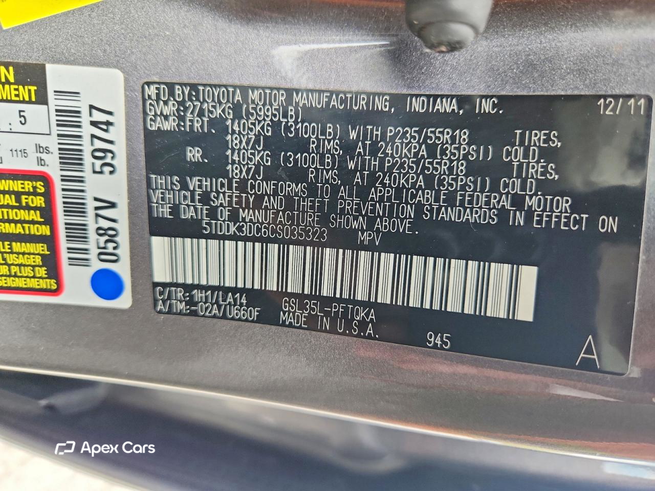 Toyota Sienna 2012