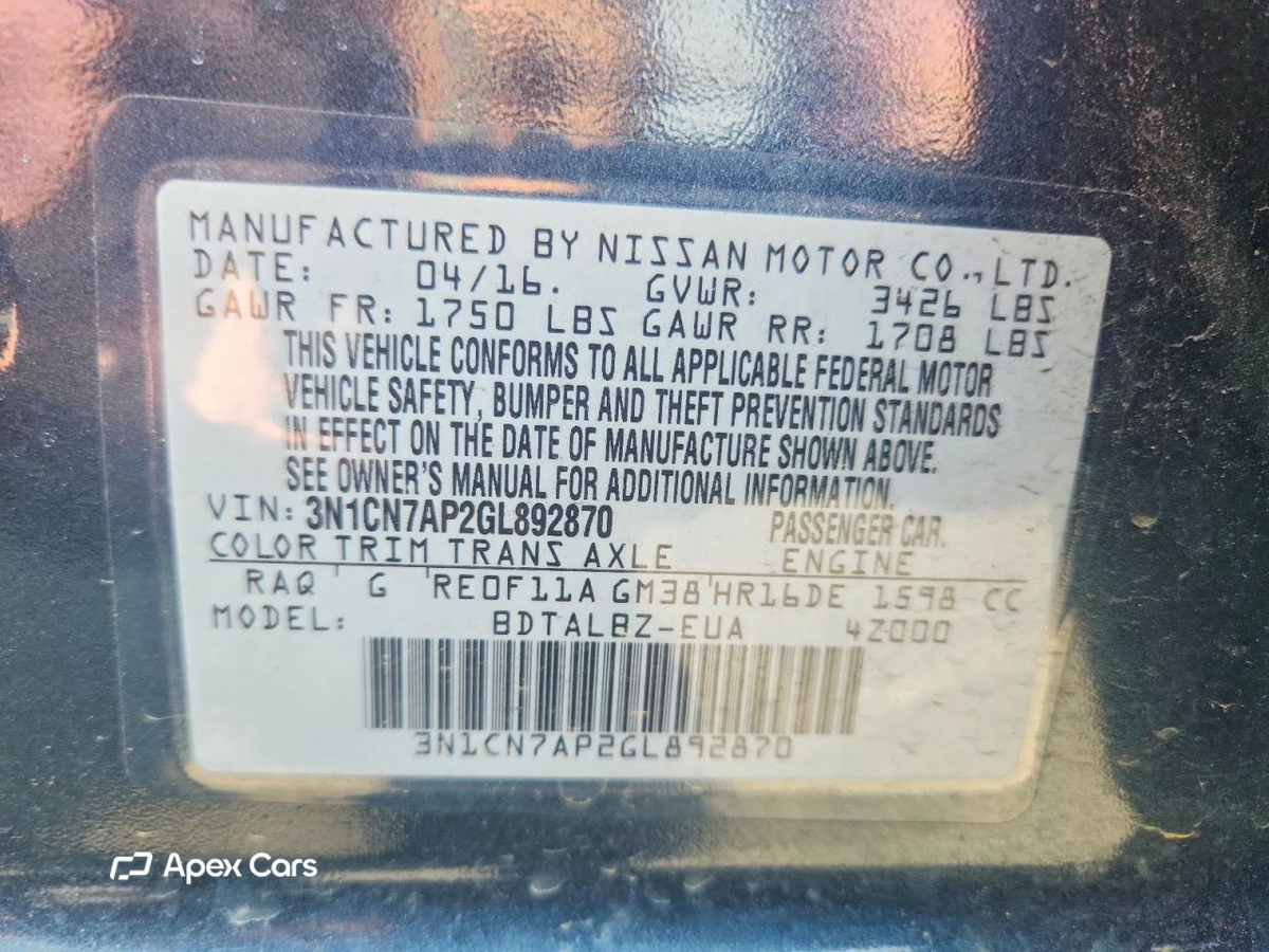 Nissan Versa 2016
