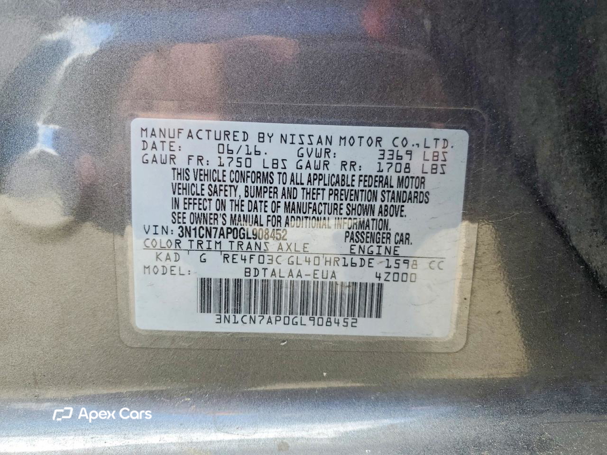 Nissan Versa 2016