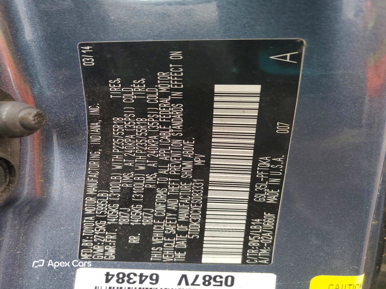 Toyota Sienna 2014