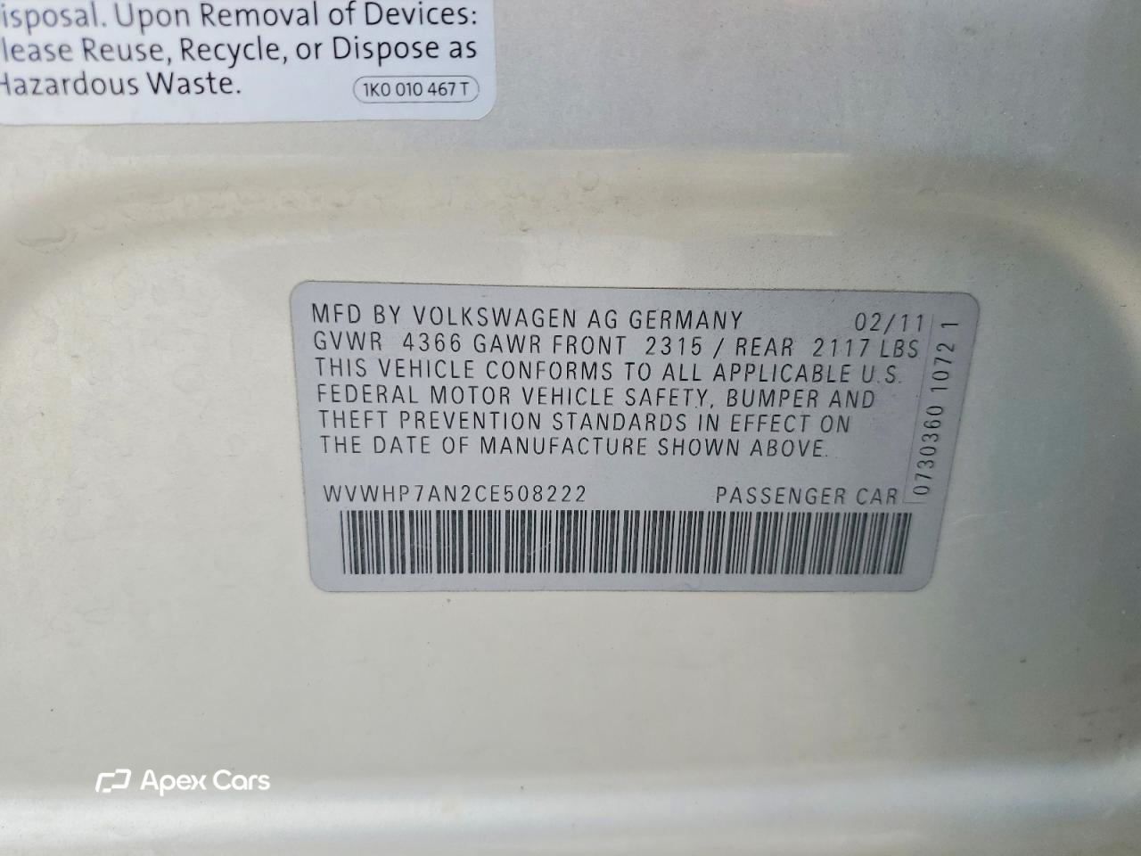 Volkswagen Passat CC 2012