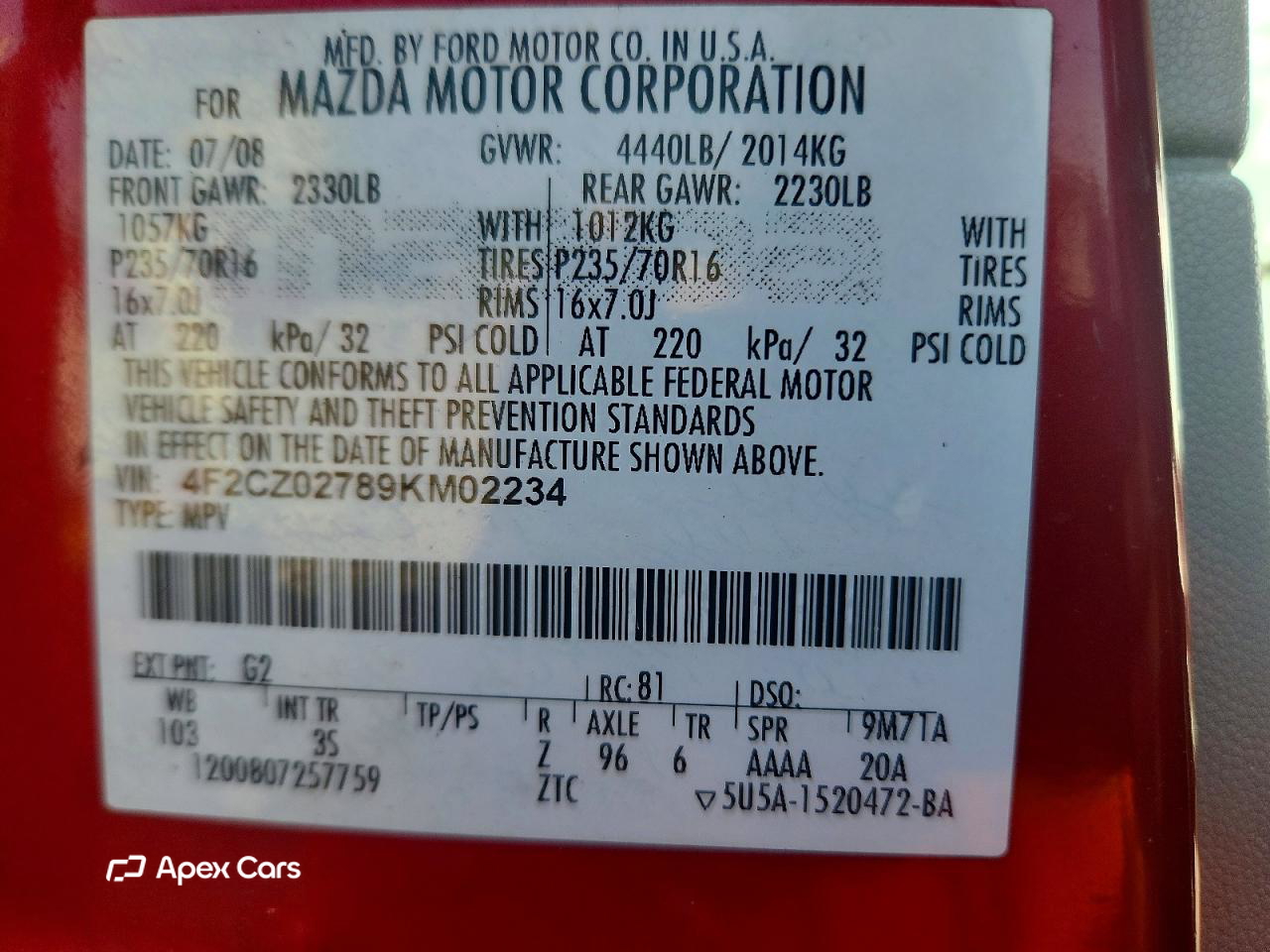Mazda Tribute 2009