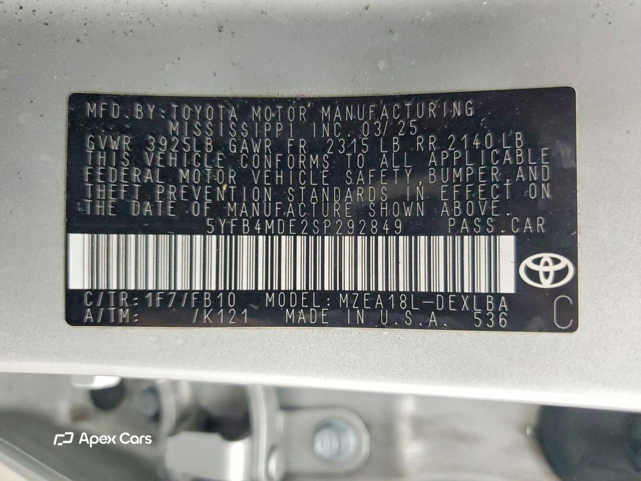 Toyota Corolla 2025