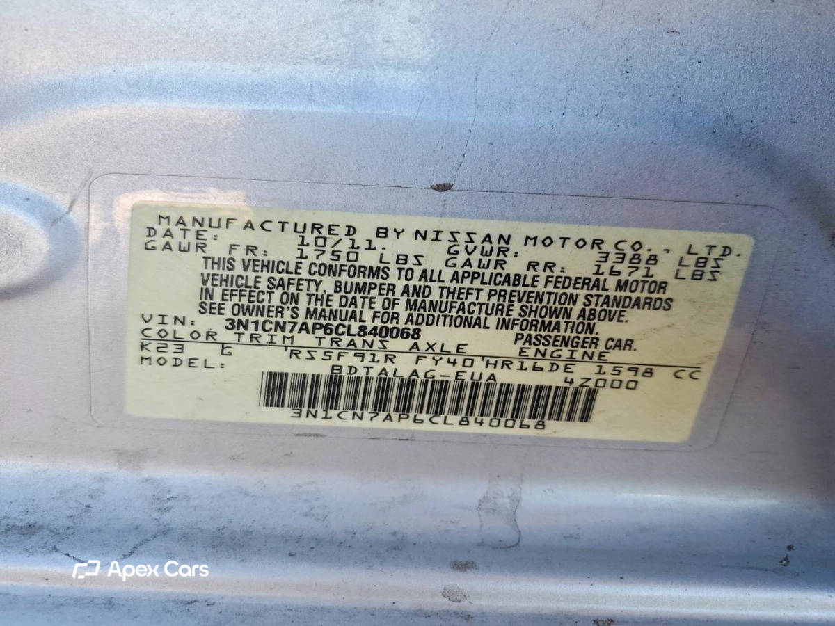 Nissan Versa 2012
