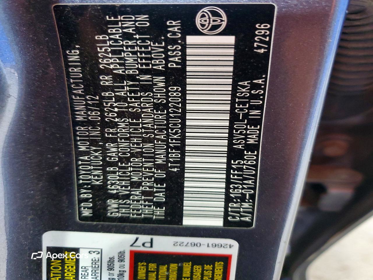 Toyota Camry 2012