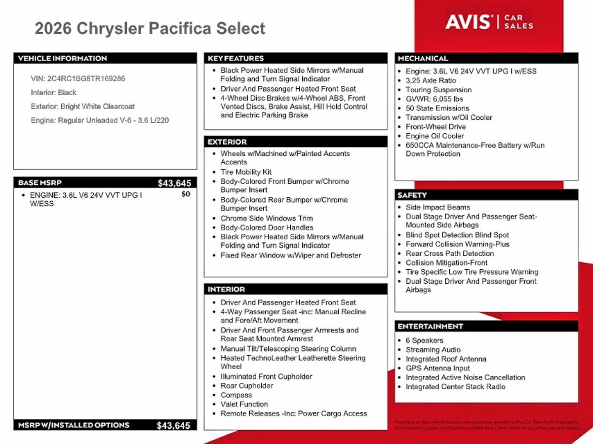 Chrysler Pacifica 2026