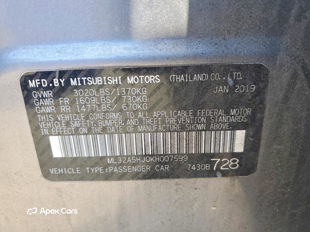 Mitsubishi Mirage 2019