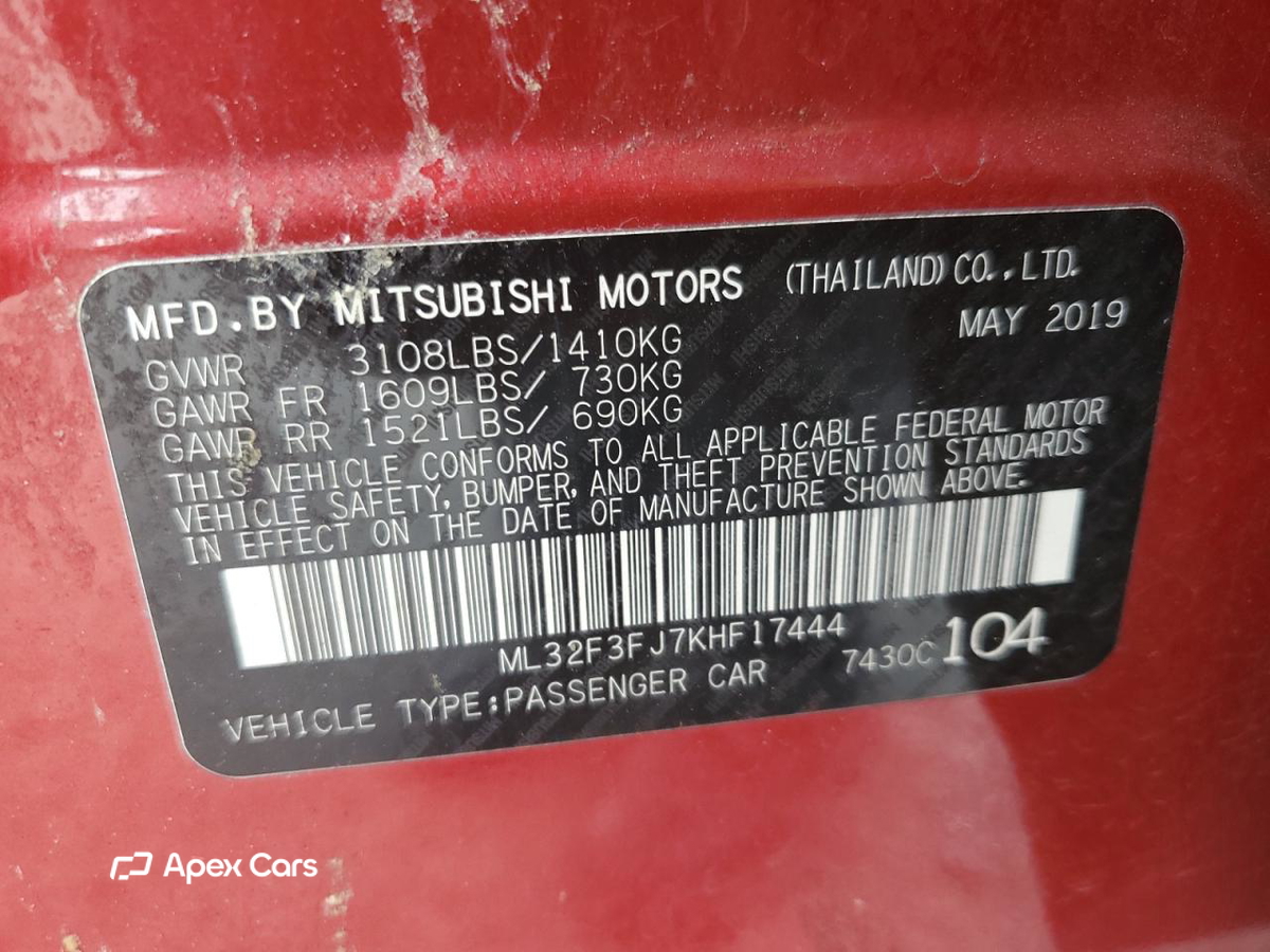 Mitsubishi Mirage 2019