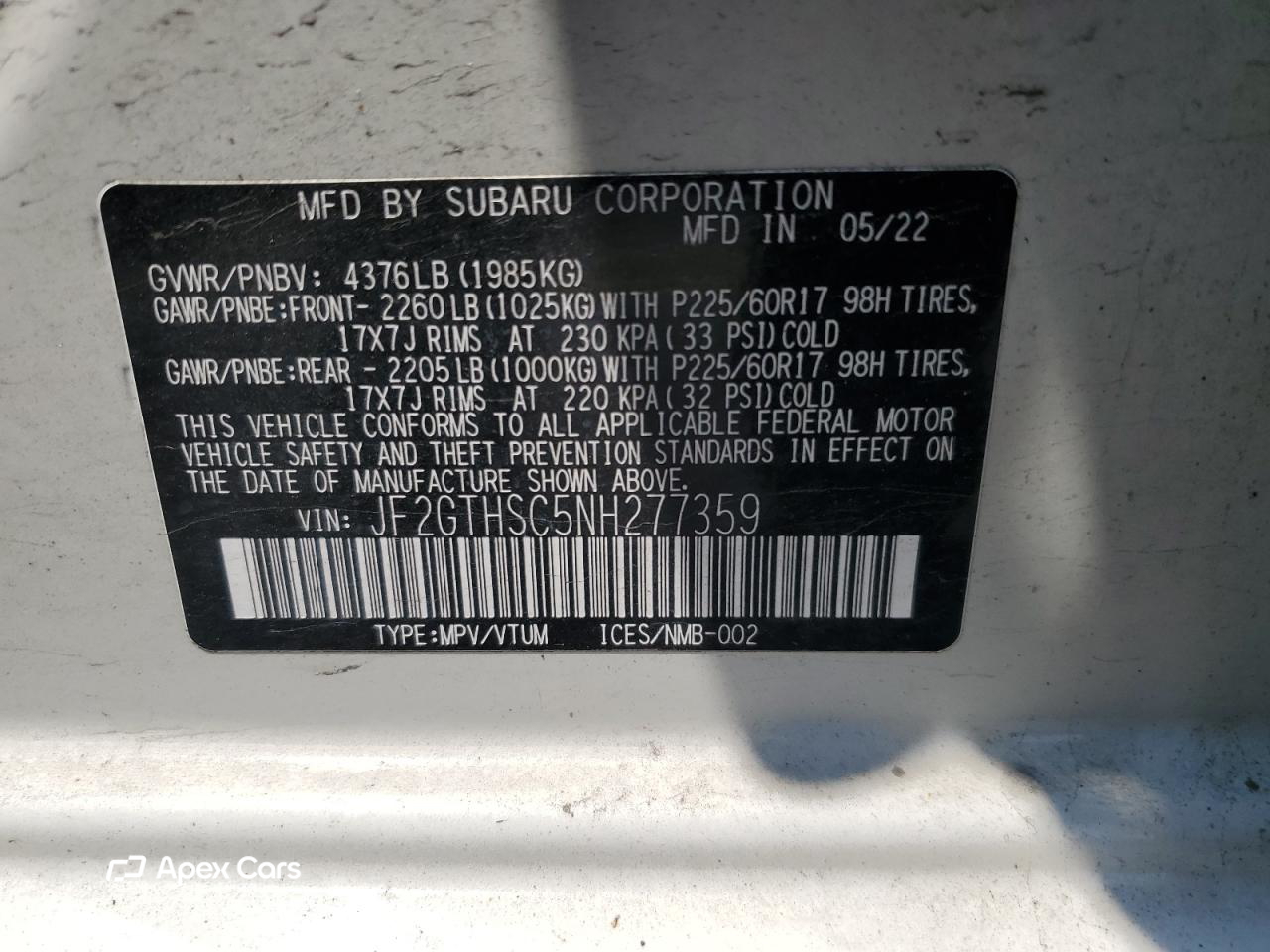 Subaru XV 2022