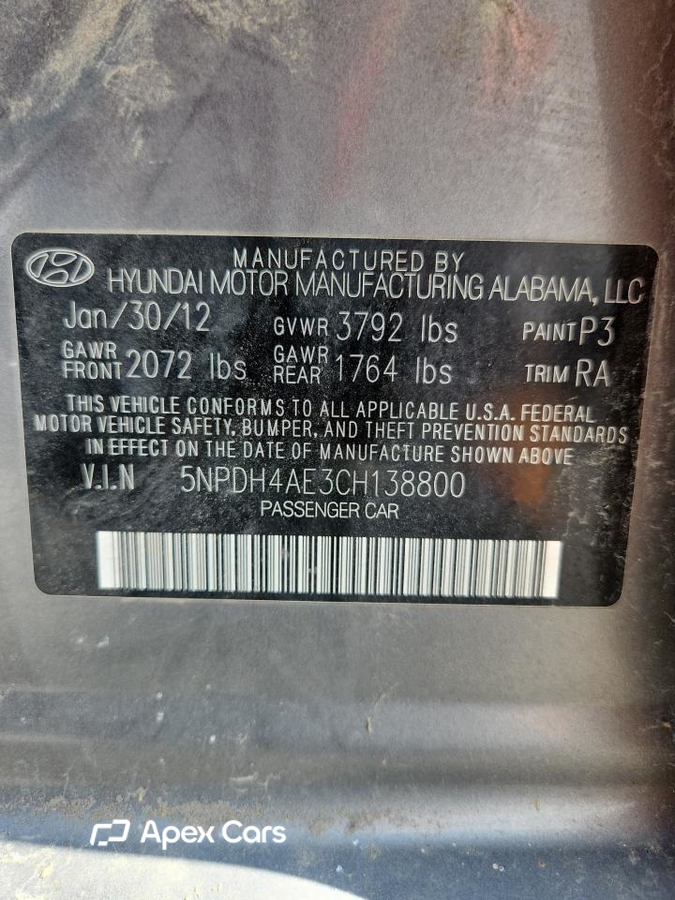 Hyundai Elantra 2012