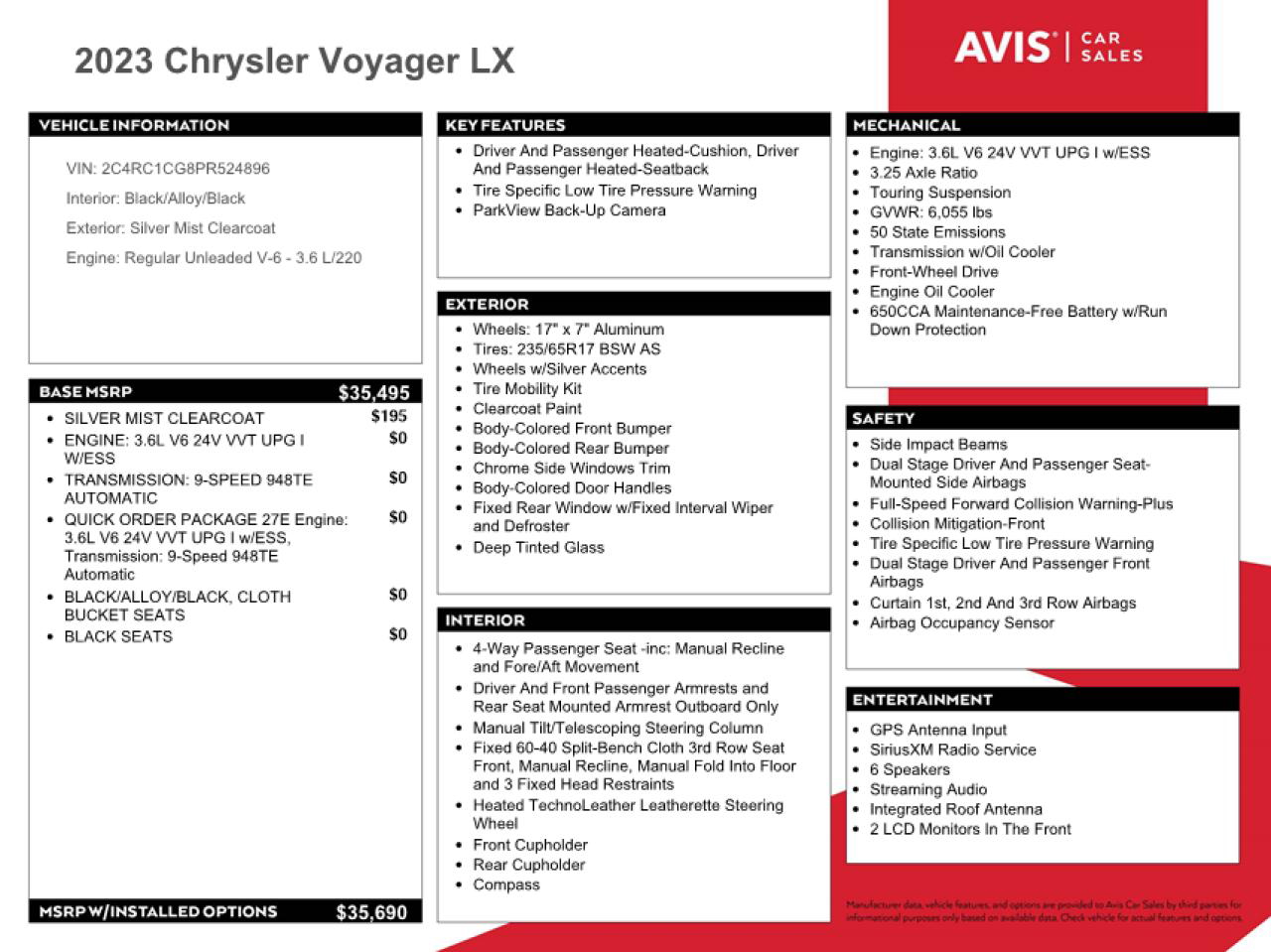 Chrysler Voyager 2023