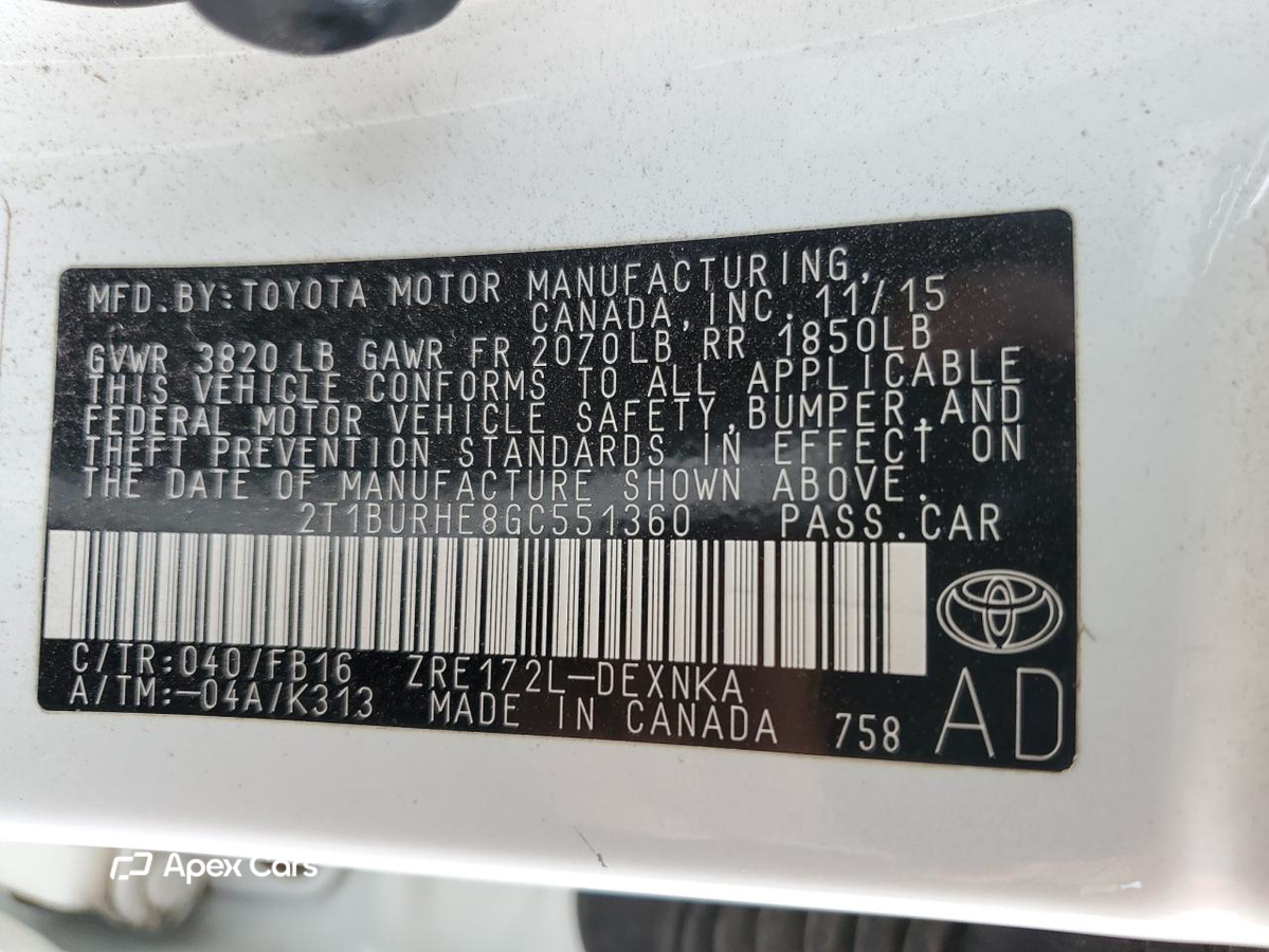 Toyota Corolla 2016