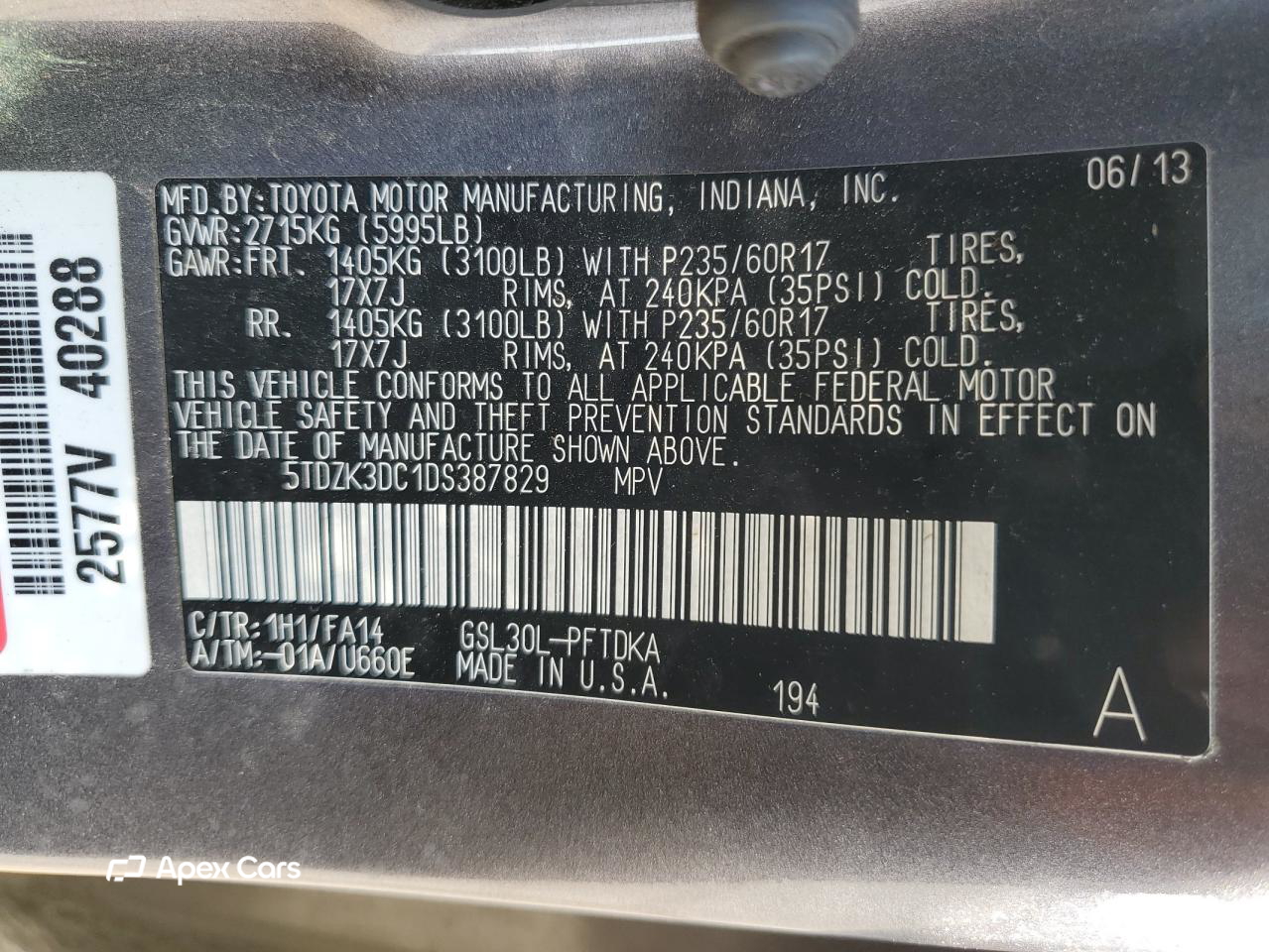 Toyota Sienna 2013
