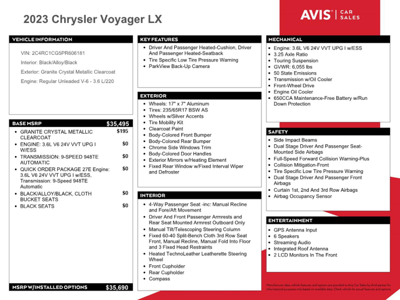 Chrysler Voyager 2023