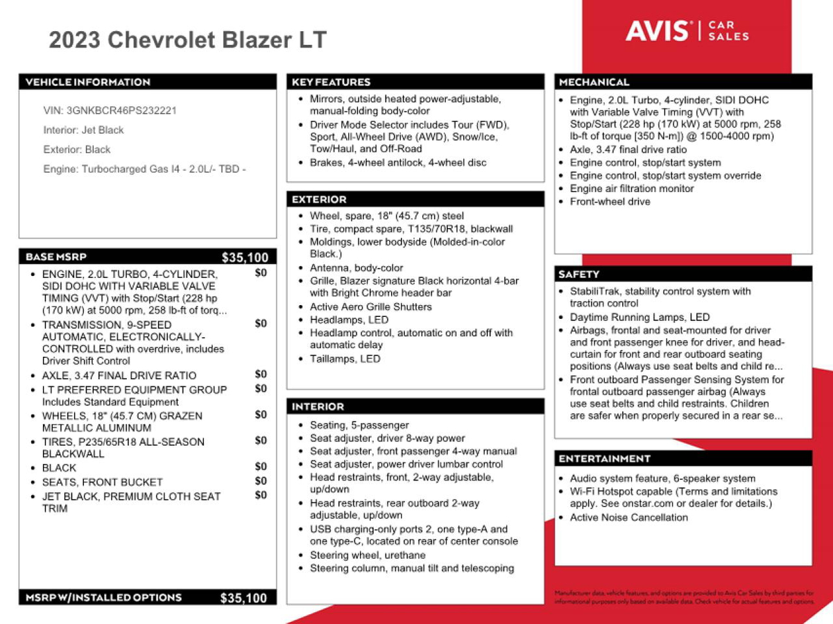 Chevrolet Blazer 2023