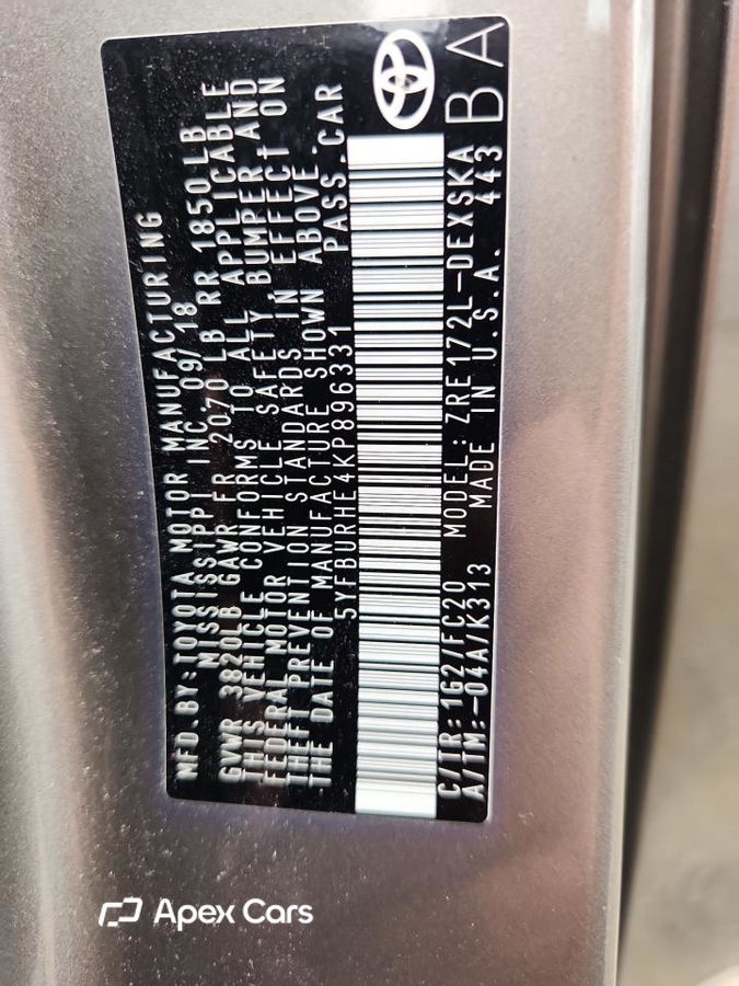 Toyota Corolla 2019