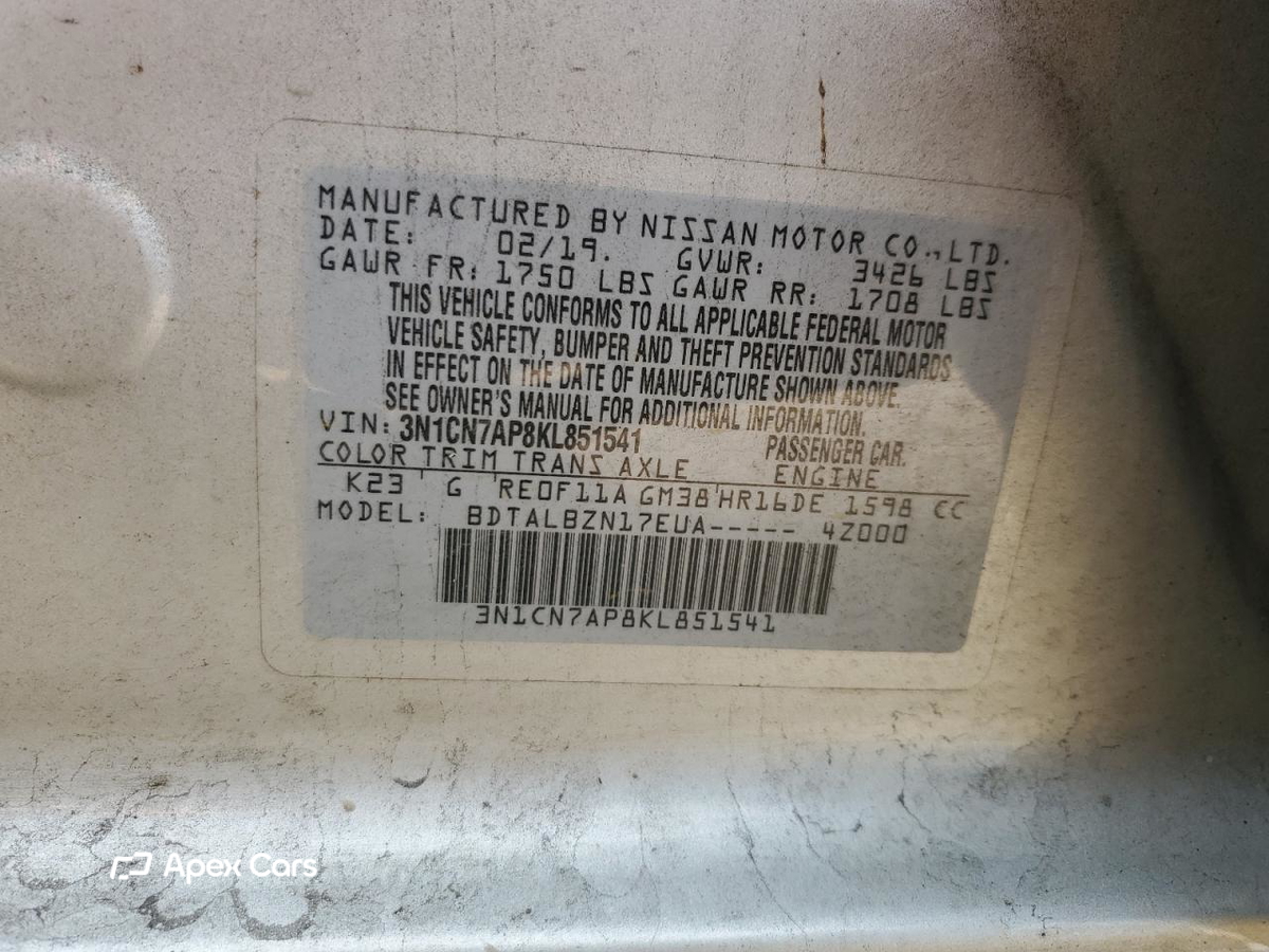 Nissan Versa 2019