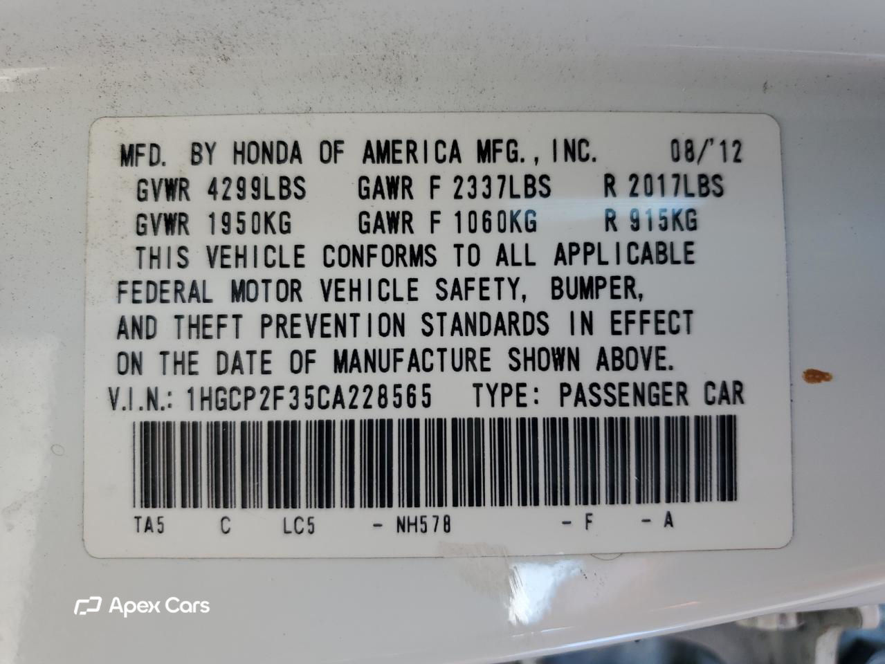 Honda Accord 2012